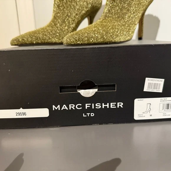 Marc Fisher Gold Heeled Boots with Stiletto - Picture 5 of 6